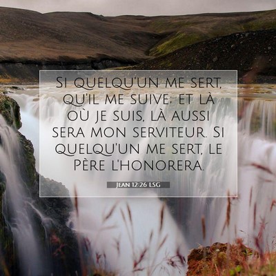 Picture 07 - Jean 12:26 LSG - Si quelqu'un me sert, qu'il me suive; et là où - Bible Verse Picture