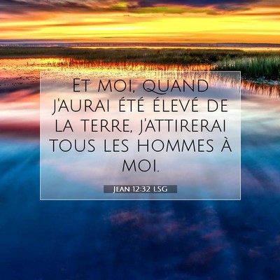 Picture 07 - Jean 12:32 LSG - Et moi, quand j'aurai été élevé de la terre, - Bible Verse Picture