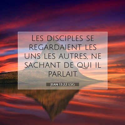 Picture 07 - Jean 13:22 LSG - Les disciples se regardaient les uns les autres, - Bible Verse Picture