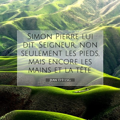 Picture 07 - Jean 13:9 LSG - Simon Pierre lui dit: Seigneur, non seulement les - Bible Verse Picture