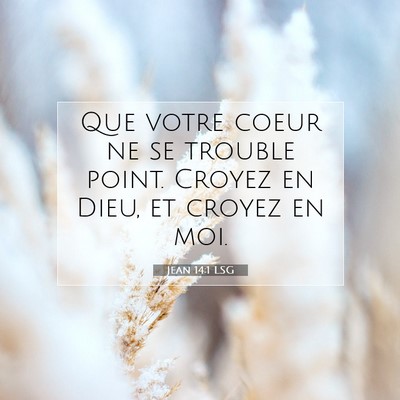 Picture 07 - Jean 14:1 LSG - Que votre coeur ne se trouble point. Croyez en - Bible Verse Picture