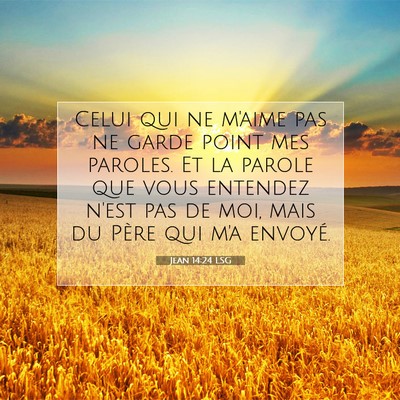 Picture 07 - Jean 14:24 LSG - Celui qui ne m'aime pas ne garde point mes - Bible Verse Picture