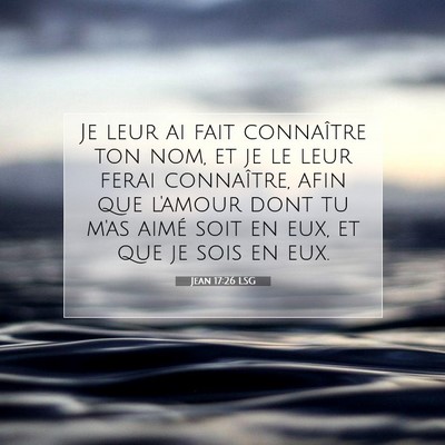 Picture 07 - Jean 17:26 LSG - Je leur ai fait connaître ton nom, et je le leur - Bible Verse Picture