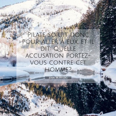 Picture 07 - Jean 18:29 LSG - Pilate sortit donc pour aller à eux, et il dit: - Bible Verse Picture