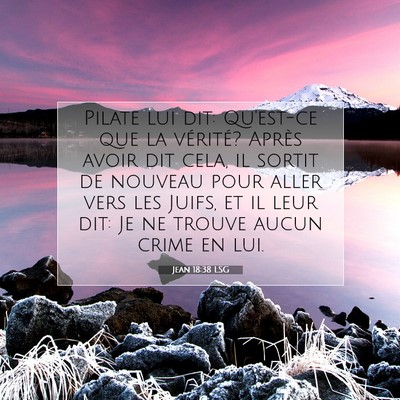 Picture 07 - Jean 18:38 LSG - Pilate lui dit: Qu'est-ce que la vérité? Après - Bible Verse Picture
