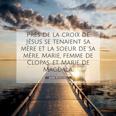 Picture 07 - Jean 19:25 LSG - Près de la croix de Jésus se tenaient sa mère - Bible Verse Picture