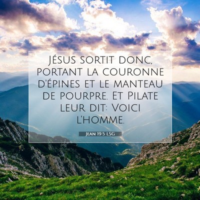 Picture 07 - Jean 19:5 LSG - Jésus sortit donc, portant la couronne d'épines - Bible Verse Picture