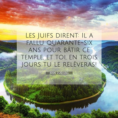 Picture 07 - Jean 2:20 LSG - Les Juifs dirent: Il a fallu quarante-six ans - Bible Verse Picture