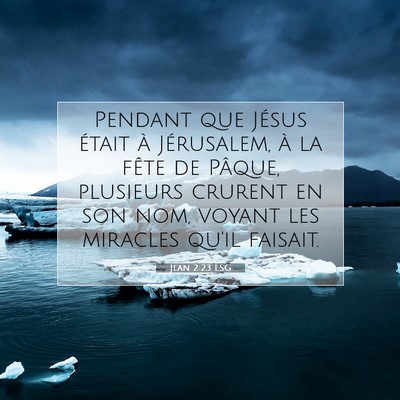 Picture 07 - Jean 2:23 LSG - Pendant que Jésus était à Jérusalem, à la - Bible Verse Picture