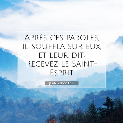 Picture 07 - Jean 20:22 LSG - Après ces paroles, il souffla sur eux, et leur - Bible Verse Picture