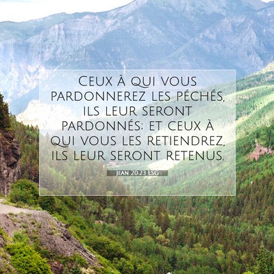 Picture 07 - Jean 20:23 LSG - Ceux à qui vous pardonnerez les péchés, ils - Bible Verse Picture