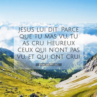 Picture 07 - Jean 20:29 LSG - Jésus lui dit: Parce que tu m'as vu, tu as cru. - Bible Verse Picture