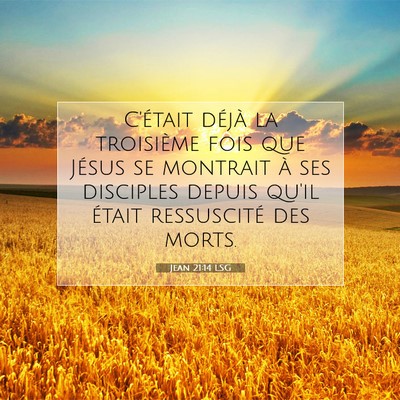 Picture 07 - Jean 21:14 LSG - C'était déjà la troisième fois que Jésus se - Bible Verse Picture