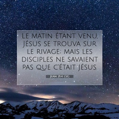 Picture 07 - Jean 21:4 LSG - Le matin étant venu, Jésus se trouva sur le - Bible Verse Picture