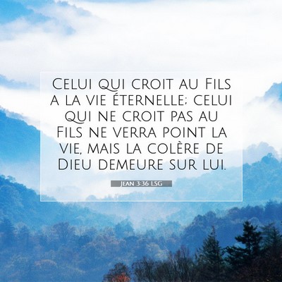 Picture 07 - Jean 3:36 LSG - Celui qui croit au Fils a la vie éternelle; - Bible Verse Picture