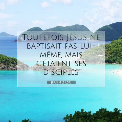 Picture 07 - Jean 4:2 LSG - Toutefois Jésus ne baptisait pas lui-même, mais - Bible Verse Picture