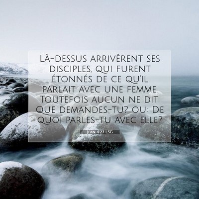 Picture 07 - Jean 4:27 LSG - Là-dessus arrivèrent ses disciples, qui furent - Bible Verse Picture