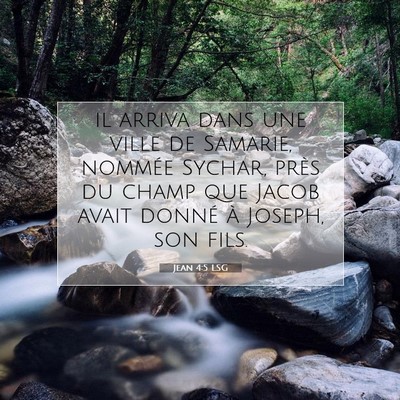 Picture 07 - Jean 4:5 LSG - il arriva dans une ville de Samarie, nommée - Bible Verse Picture