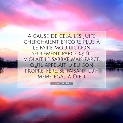 Picture 07 - Jean 5:18 LSG - A cause de cela, les Juifs cherchaient encore - Bible Verse Picture