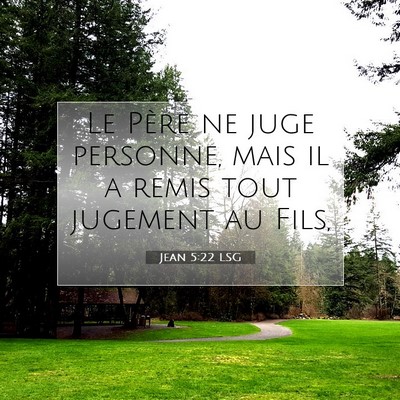 Picture 07 - Jean 5:22 LSG - Le Père ne juge personne, mais il a remis tout - Bible Verse Picture
