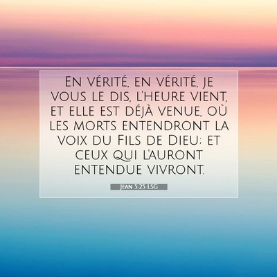 Picture 07 - Jean 5:25 LSG - En vérité, en vérité, je vous le dis, l'heure - Bible Verse Picture
