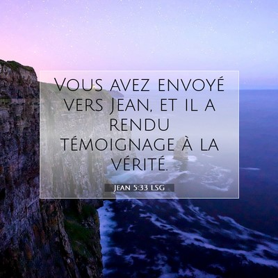 Picture 07 - Jean 5:33 LSG - Vous avez envoyé vers Jean, et il a rendu - Bible Verse Picture