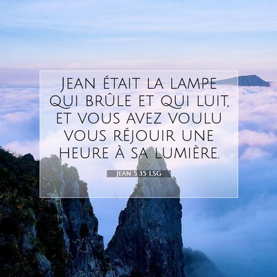Picture 07 - Jean 5:35 LSG - Jean était la lampe qui brûle et qui luit, et - Bible Verse Picture