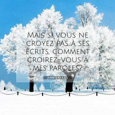 Picture 07 - Jean 5:47 LSG - Mais si vous ne croyez pas à ses écrits, - Bible Verse Picture