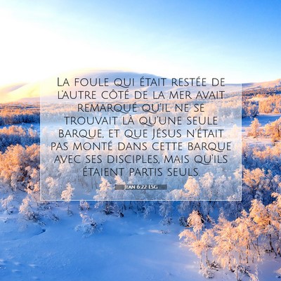 Picture 07 - Jean 6:22 LSG - La foule qui était restée de l'autre côté de - Bible Verse Picture