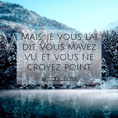 Picture 07 - Jean 6:36 LSG - Mais, je vous l'ai dit, vous m'avez vu, et vous - Bible Verse Picture