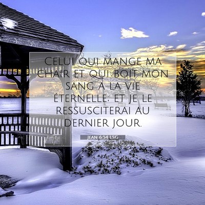 Picture 07 - Jean 6:54 LSG - Celui qui mange ma chair et qui boit mon sang a - Bible Verse Picture