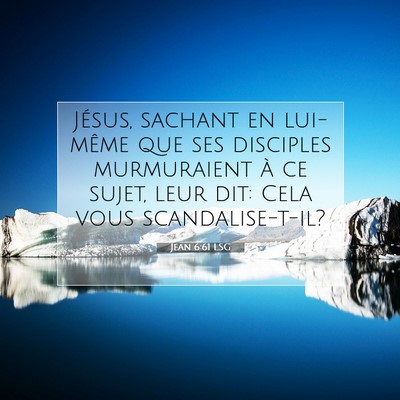 Picture 07 - Jean 6:61 LSG - Jésus, sachant en lui-même que ses disciples - Bible Verse Picture