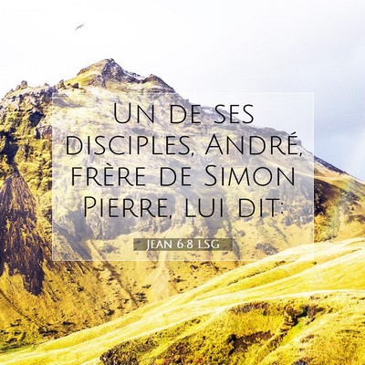 Picture 07 - Jean 6:8 LSG - Un de ses disciples, André, frère de Simon - Bible Verse Picture
