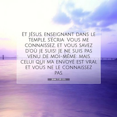 Picture 07 - Jean 7:28 LSG - Et Jésus, enseignant dans le temple, s'écria: - Bible Verse Picture