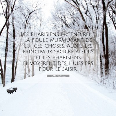 Picture 07 - Jean 7:32 LSG - Les pharisiens entendirent la foule murmurant de - Bible Verse Picture