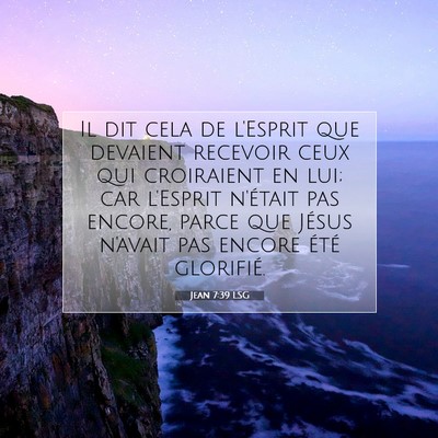 Picture 07 - Jean 7:39 LSG - Il dit cela de l'Esprit que devaient recevoir - Bible Verse Picture
