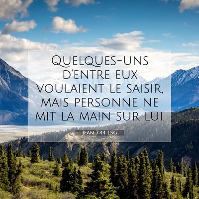 Picture 07 - Jean 7:44 LSG - Quelques-uns d'entre eux voulaient le saisir, - Bible Verse Picture