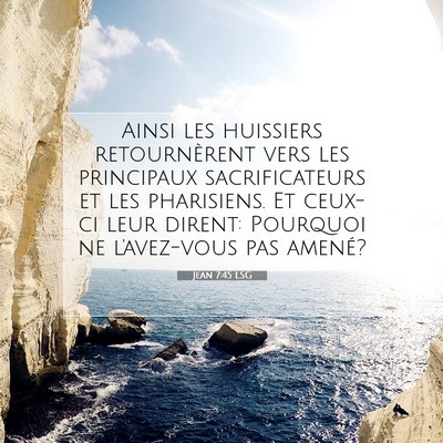 Picture 07 - Jean 7:45 LSG - Ainsi les huissiers retournèrent vers les - Bible Verse Picture