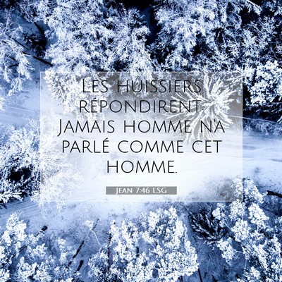 Picture 07 - Jean 7:46 LSG - Les huissiers répondirent: Jamais homme n'a - Bible Verse Picture