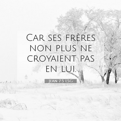 Picture 07 - Jean 7:5 LSG - Car ses frères non plus ne croyaient pas en - Bible Verse Picture