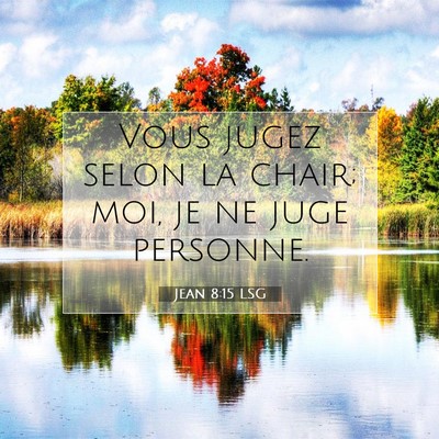 Picture 07 - Jean 8:15 LSG - Vous jugez selon la chair; moi, je ne juge - Bible Verse Picture