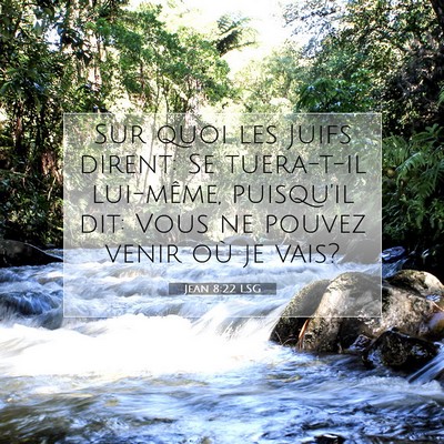 Picture 07 - Jean 8:22 LSG - Sur quoi les Juifs dirent: Se tuera-t-il - Bible Verse Picture