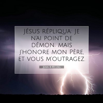 Picture 07 - Jean 8:49 LSG - Jésus répliqua: Je n'ai point de démon; mais - Bible Verse Picture