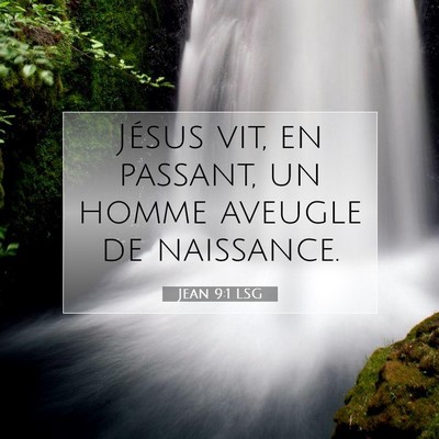 Picture 07 - Jean 9:1 LSG - Jésus vit, en passant, un homme aveugle de - Bible Verse Picture
