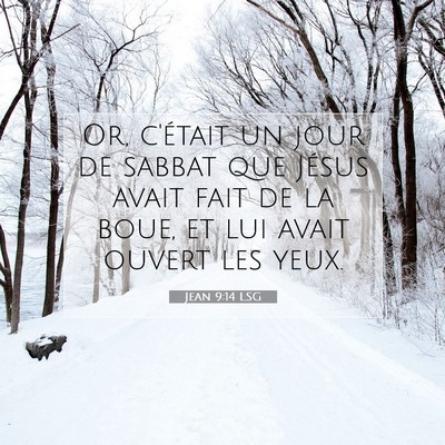Picture 07 - Jean 9:14 LSG - Or, c'était un jour de sabbat que Jésus avait - Bible Verse Picture