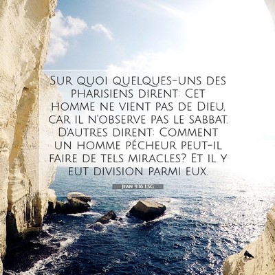 Picture 07 - Jean 9:16 LSG - Sur quoi quelques-uns des pharisiens dirent: Cet - Bible Verse Picture
