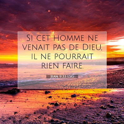 Picture 07 - Jean 9:33 LSG - Si cet homme ne venait pas de Dieu, il ne - Bible Verse Picture