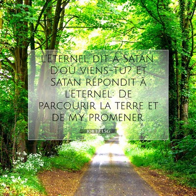 Picture 07 - Job 1:7 LSG - L'Eternel dit à Satan: D'où viens-tu? Et Satan - Bible Verse Picture