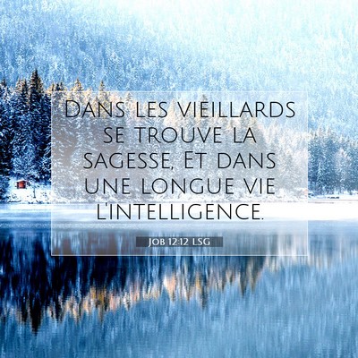 Picture 07 - Job 12:12 LSG - Dans les vieillards se trouve la sagesse, Et dans - Bible Verse Picture