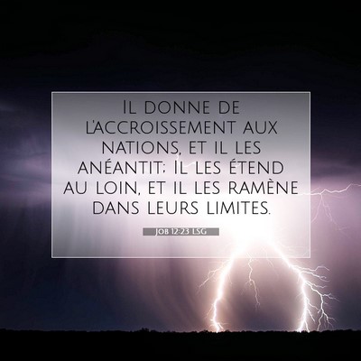 Picture 07 - Job 12:23 LSG - Il donne de l'accroissement aux nations, et il - Bible Verse Picture
